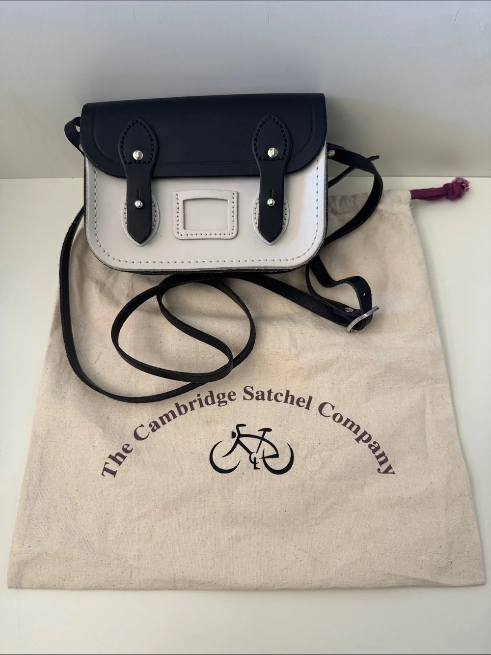 The Cambridge Satchel Company Black and White Mini Satchel